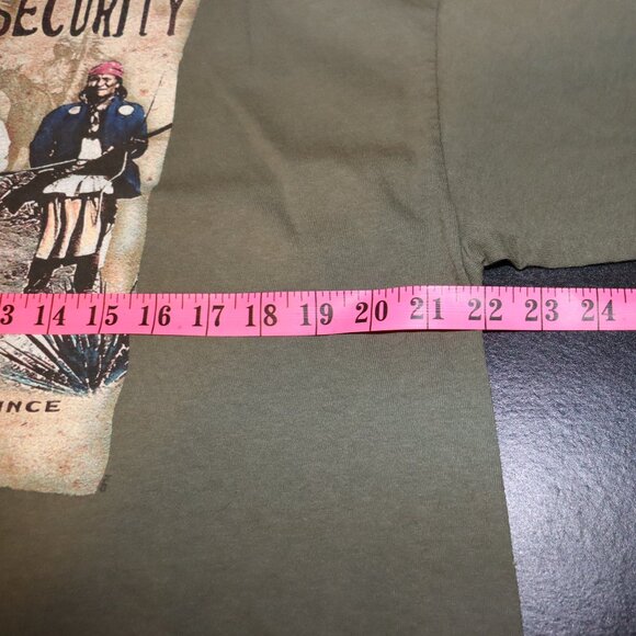 American Original Homeland Security Tee XL Olive Green Delta Pro Weight Vintage - Picture 4 of 5